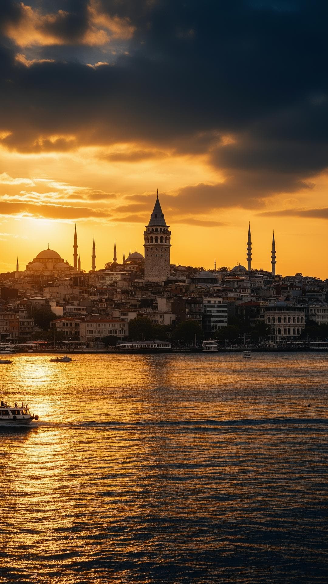 İstanbul Boğazı ve Galata Kulesi manzarası
